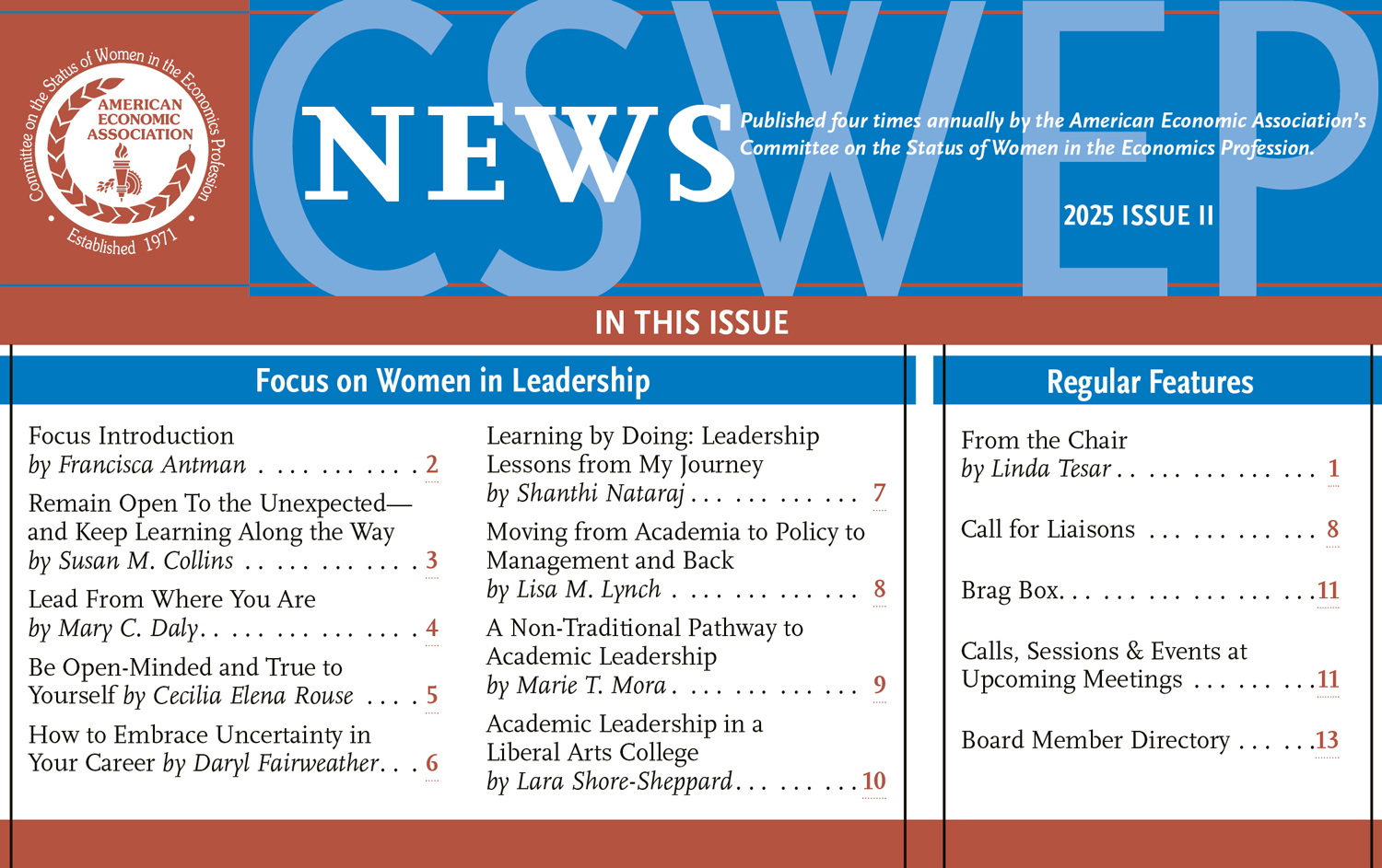 CSWEP News - Masthead